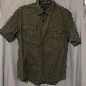 Green short sleeve button down